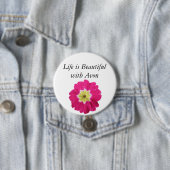 Das Leben ist mit Avon - Blumenknopf schön Button (Beispiel)