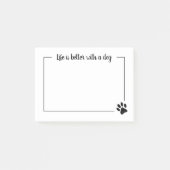 Das Leben ist mit ein Hundetatzendruck Posten-it® Post-it Klebezettel (Vorderseite)