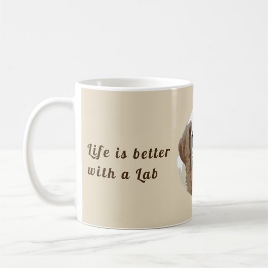 "Das Leben ist mit ein Labrador-" der Tasse besser (Links)