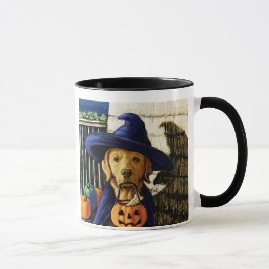 "Das Leben ist mit ein Labrador-" Halloween Hexe Tasse (Rechts)