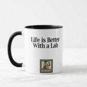 "Das Leben ist mit ein Labrador-" Halloween Hexe Tasse (Links)