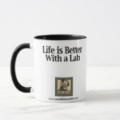 "Das Leben ist mit ein Labrador-" Königin-Labrador Tasse (Links)