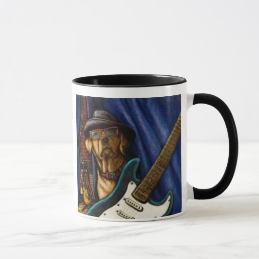 "Das Leben ist mit eine Gitarren-" Gelb Labrador Tasse (Rechts)