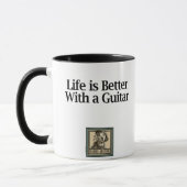 "Das Leben ist mit eine Gitarren-" Gelb Labrador Tasse (Links)