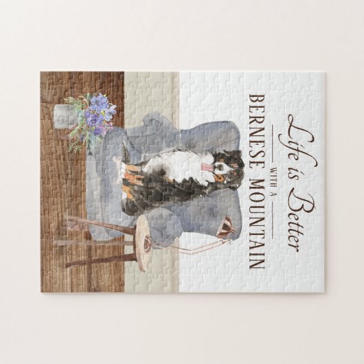 Das Leben ist mit einem Berner Hund Puzzle (Horizontal)