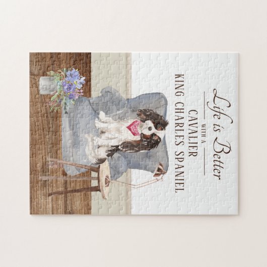 Das Leben ist mit einem Cavalier König Charles Spa Puzzle (Horizontal)