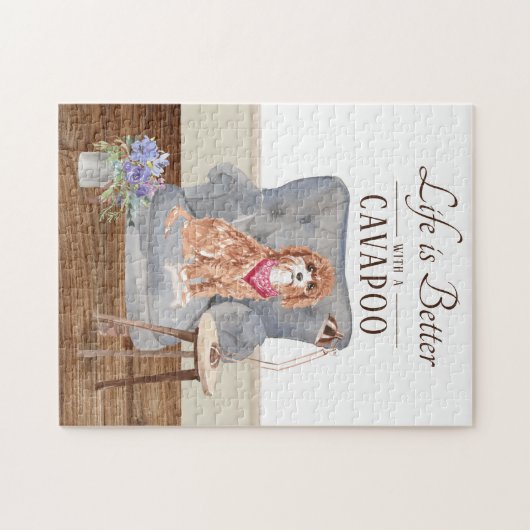 Das Leben ist mit einem Cavapoo Puzzle (Horizontal)