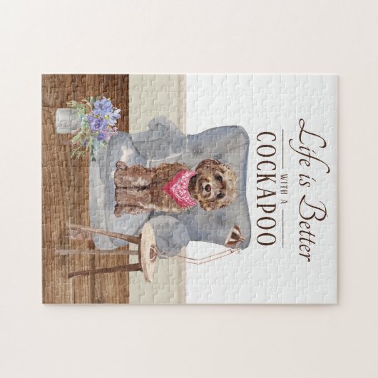 Das Leben ist mit einem Cockapoo-Jigsaw-Puzzle Puzzle (Horizontal)