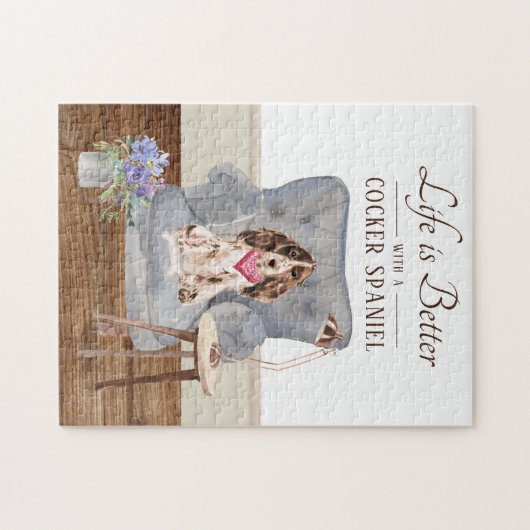 Das Leben ist mit einem Cocker Spaniel Jigsaw Puzz Puzzle (Horizontal)