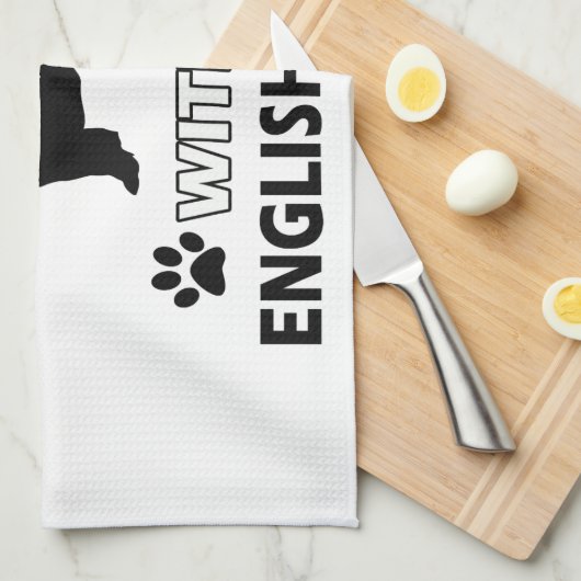 Das Leben ist mit einem englischen Setzer besser Geschirrtuch (Viertel Falte)