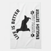 Das Leben ist mit einem englischen Setzer besser Geschirrtuch (Vertikal)