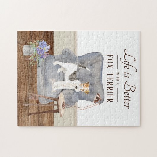 Das Leben ist mit einem Fox Terrier Jigsaw Puzzle (Horizontal)