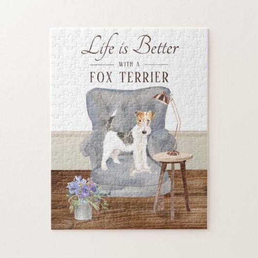 Das Leben ist mit einem Fox Terrier Jigsaw Puzzle (Vertikal)
