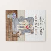 Das Leben ist mit einem goldenen Doodle Puzzle (Horizontal)