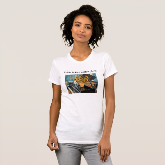 Das Leben ist mit einem Klavier schöner - wundersc T-Shirt (Vorne ganz)
