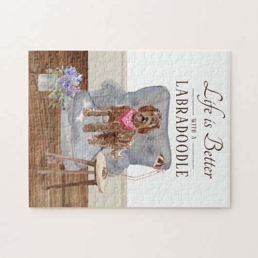 Das Leben ist mit einem Labradoodle-Puzzle Puzzle (Horizontal)