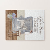 Das Leben ist mit einem schwarzen Schnauzer-Puzzle Puzzle (Horizontal)