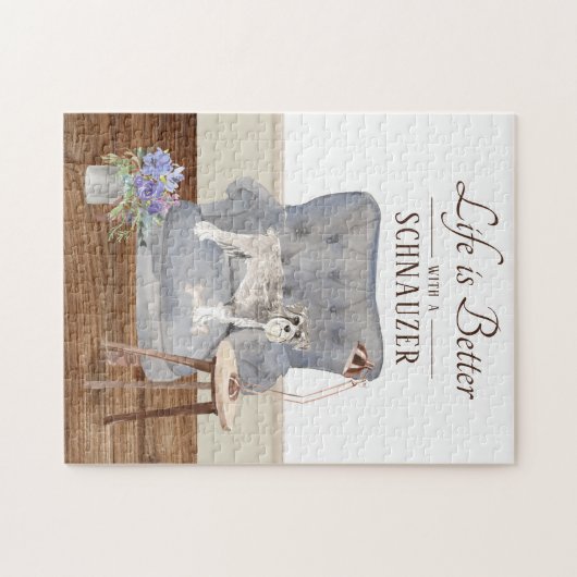 Das Leben ist mit einem schwarzen Schnauzer-Puzzle Puzzle (Horizontal)