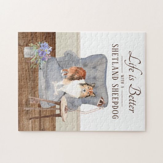 Das Leben ist mit einem Shetland Sheepdog-Puzzle Puzzle (Horizontal)