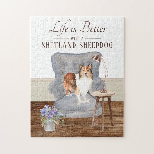 Das Leben ist mit einem Shetland Sheepdog-Puzzle Puzzle (Vertikal)