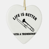 Das Leben ist mit einem Trombonist besser Keramikornament (Rechts)