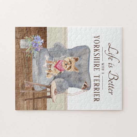 Das Leben ist mit einem YORKSHIRE TERRIER Jigsaw P Puzzle (Horizontal)