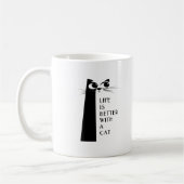 Das Leben ist mit einer Katze oder Katzen besser 0 Kaffeetasse (Links)
