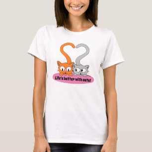 Das Leben ist mit Katzen schöner Süße Kätzchen T-Shirt