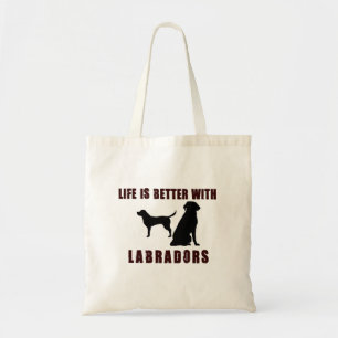 Das Leben ist mit Labradors Schwarz-Entwurf besser Tragetasche