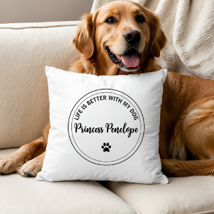 Das Leben ist mit meinem Hund besser Personalisier Kissen