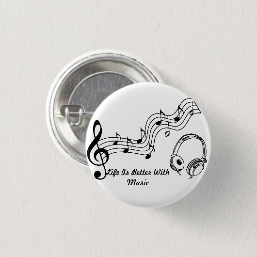 Das Leben ist mit Musik besser Button (Vorne & Hinten)