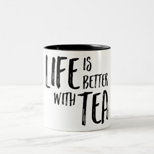 Das Leben ist mit Tee-Entwurf besser Zweifarbige Tasse