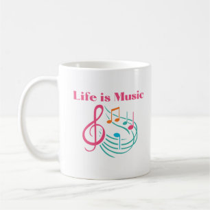 Das Leben ist Musik auf einer Tasse