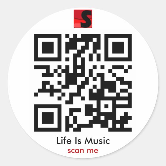 Das Leben ist Musik QR Sticker (Vorderseite)
