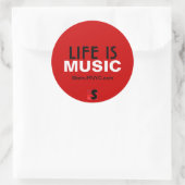 Das Leben ist Musik-Sticker Runder Aufkleber (Tasche)