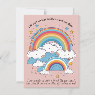 Das Leben ist nicht immer Regenbogen und Sonnensch Postkarte