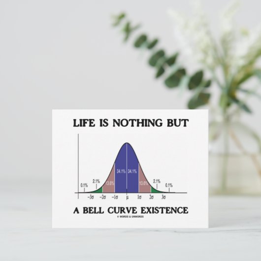 Das Leben ist nichts anderes als eine Glockenkurve Postkarte (Stehend Vorderseite)