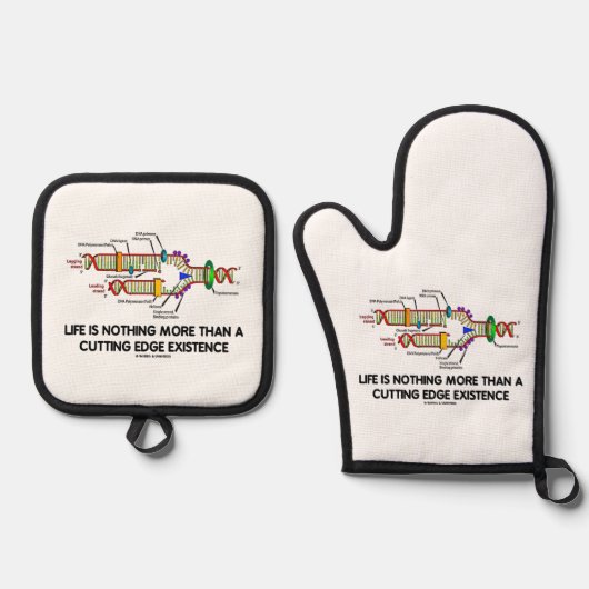 Das Leben ist nichts weiter als eine Spitzenexiste Ofenhandschuh & Topflappen-Set (Vorderseite)