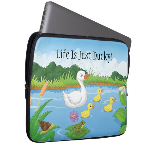 Das Leben ist nur ducky Laptopschutzhülle (Vorne Rechts)