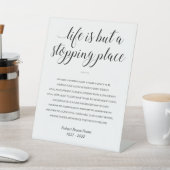 Das Leben ist nur ein Ort, an dem Christliches Ged Sockelschild (In SItu)