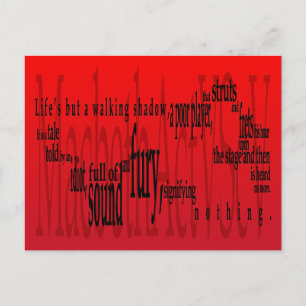 'Das Leben ist nur ein Walking Shadow' Macbeth Sha Postkarte