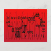 'Das Leben ist nur ein Walking Shadow' Macbeth Sha Postkarte (Vorderseite)