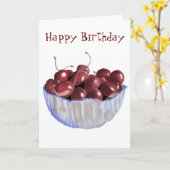 Das Leben ist nur eine Schüssel Kirschen Geburtsta Karte (Gelbe Blume)