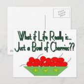 Das Leben ist nur eine Schüssel von Kirschen Vinta Postkarte (Vorne/Hinten)