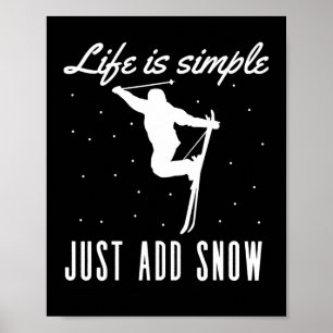 Das Leben ist nur Schnee Füge Vintage-Snowboard hi Poster