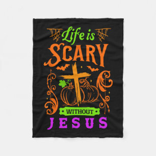 Das Leben ist ohne Jesus Christlich Halloween Je Fleecedecke