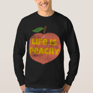 Das Leben ist Peachy Retro Stil gestresste sonnige T-Shirt