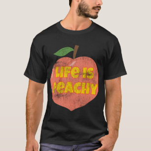 Das Leben ist Peachy Retro Stil gestresste sonnige T-Shirt