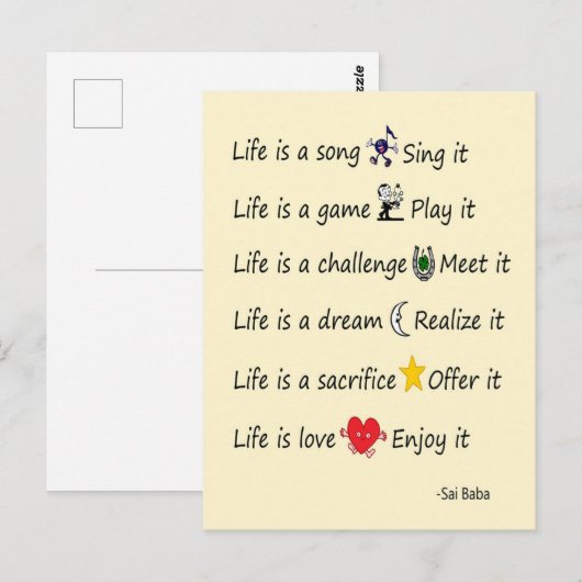 Das Leben ist Postkarte (Vorne/Hinten)