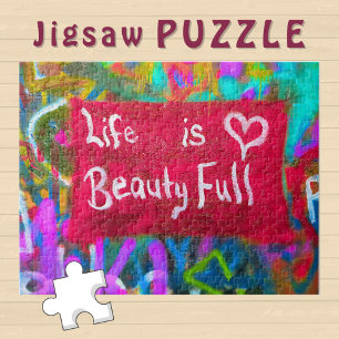 Das Leben ist schön an der Graffiti-Wand -  Puzzle